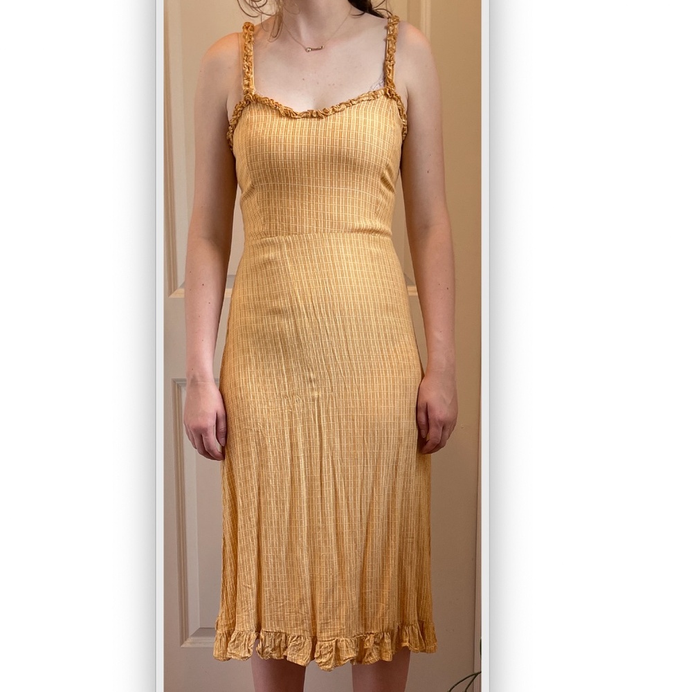 Faithfull Yellow Plaid Dress